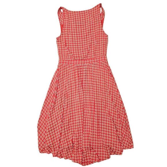 Anthropologie Maeve Brianne Fit & Flare Dress Womens Small Orange Floral Stretch - Picture 6 of 7